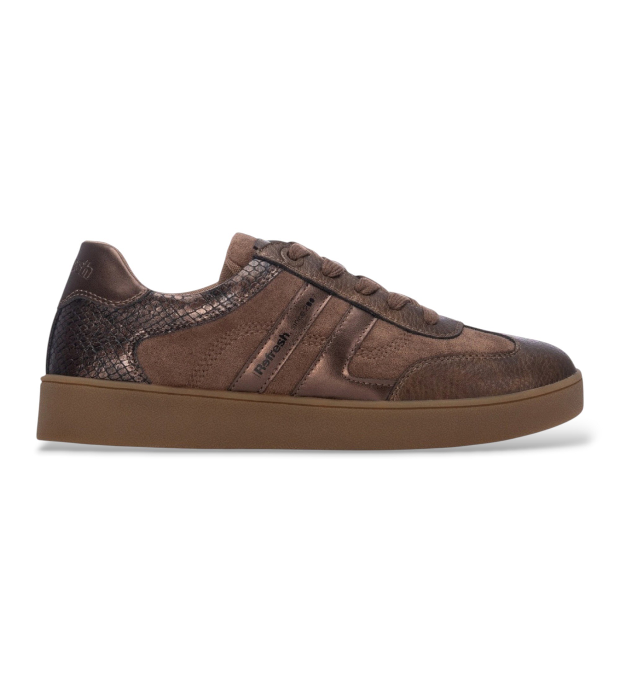 Refresh 176085 Womens Browm Laced Trainer - Image 3