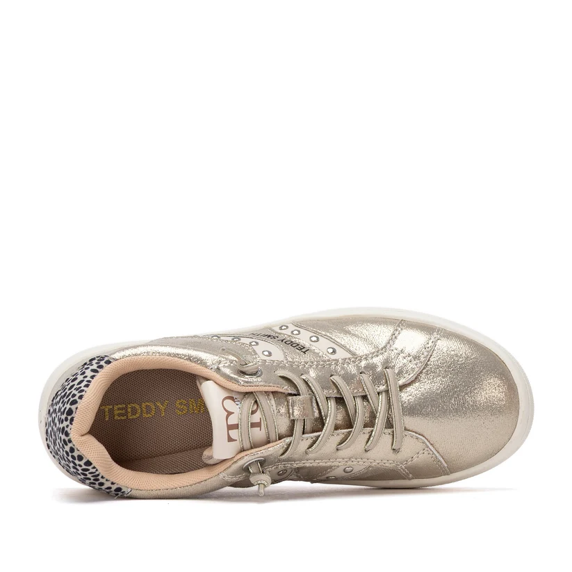 Teddy Smith 121122 Womens Gold Metalic Trainer - Image 5
